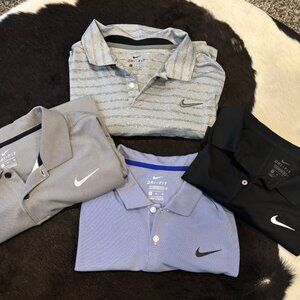 Bundle of 4 Nike Dri Fit mens short sleeve golf shirts, all size XL